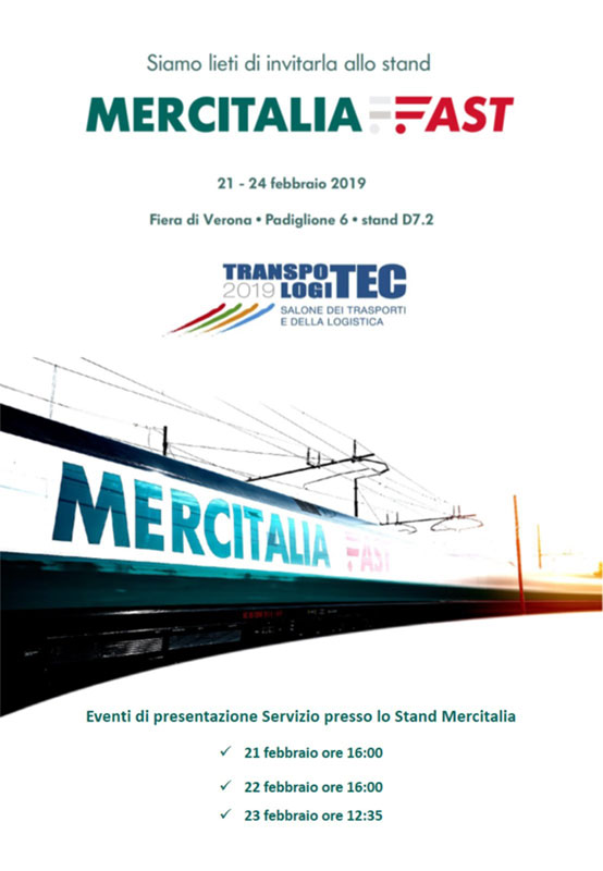 Invito Mercitalia FAST Fiera Transpotec Verona 21 24 febbraio 2019